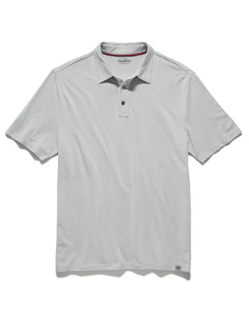 a white polo shirt with a black collar