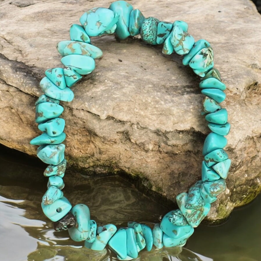 True Turquoise Chip Stretch Bracelet